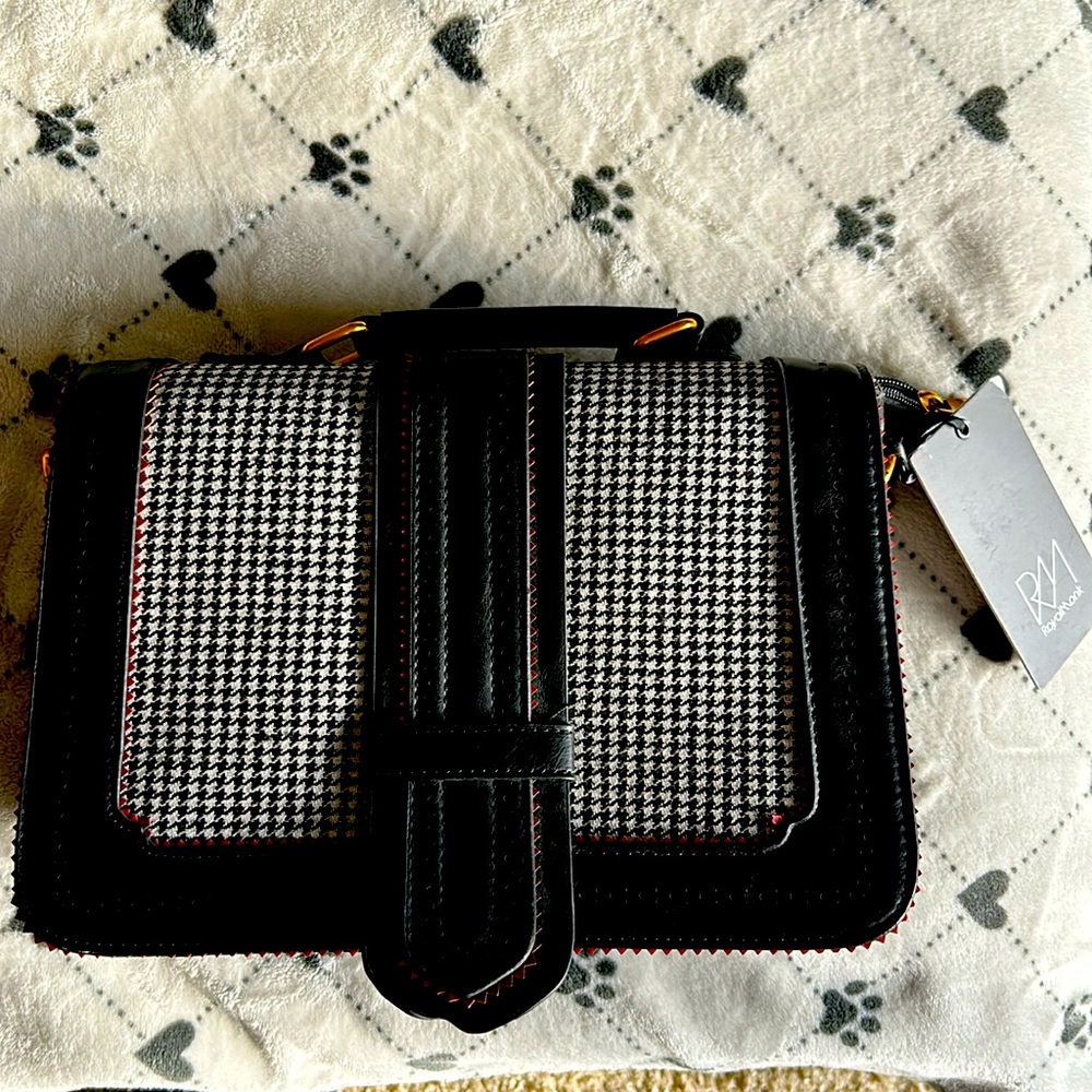 Royal Monk houndstooth satchel purse